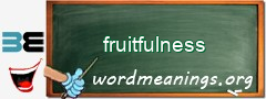 WordMeaning blackboard for fruitfulness